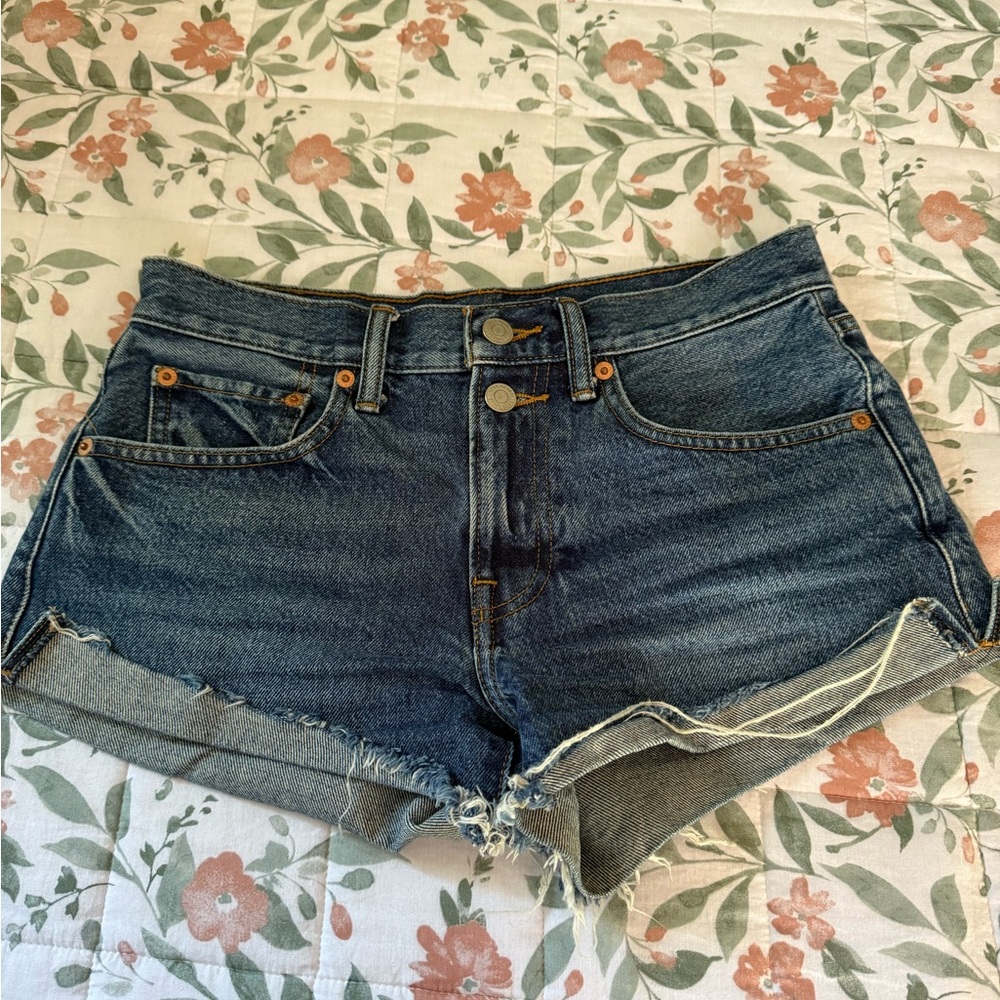 Lucky Brand Blue Jean Shorts with Distressed Hems
